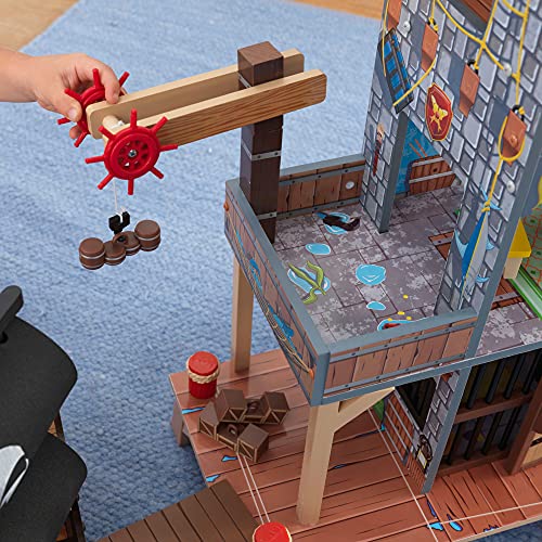 KidKraft- Juego de madera para niños con barco pirata y figuras de acción incluidas, Pirate's Cove (63284) , color/modelo surtido