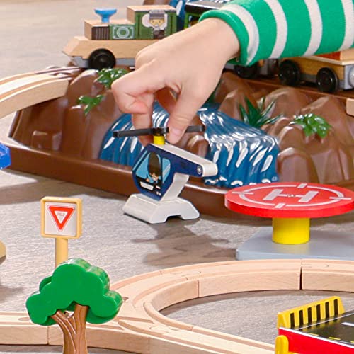 KidKraft- Juego de tren con vía de madera para niños, vía clásica con accesorios incluidos (61 piezas) Bucket Top Mountain Train (17826) , color/modelo surtido