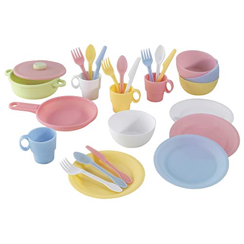 KidKraft - Set de 27 utensilios de cocina de juguete, Multicolore (Pastel) (63027) , color/modelo surtido