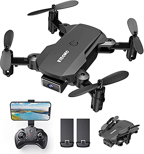 KIDOMO F02 Mini Drone Plegable con Cámara 1080P, RC Drones Helicopter Quadcopter para Niños Principiantes con Luces LED WiFi FPV Control Remoto, Modo sin Cabeza, Despegue y Aterrizaje con Una Tecla