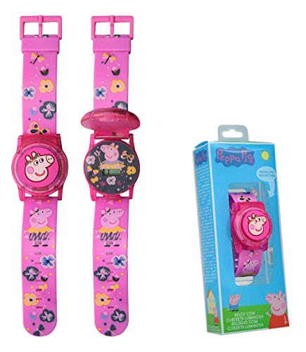 Kids Licensing |Reloj Digital para Niños | Reloj Peppa Pig |Display con Iluminación|Reloj Infantil con Tapa Protectora | Reloj de Pulsera Infantil Ajustable | Reloj de Aprendizaje | Licencia Oficial