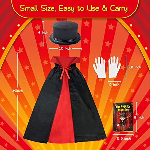 Kids Magic Kit - Beginners Kids Magic Tricks Set Included Magic Wand, Top Hat, Fancy Dress & Much More, Novelty Magic Props Toy Birthday Christmas Gift for Magician Boy Girl