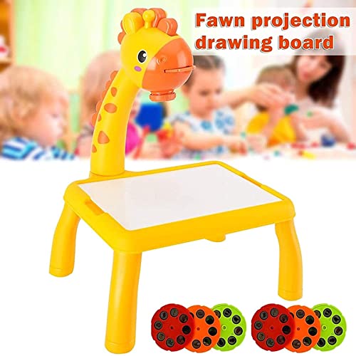 Kids Smart Projector Drawing Desk, Detachable Educational Toys Painting Table with Singing Function Easy-to-Use Study Table for Children, Smart Sketcher Projector