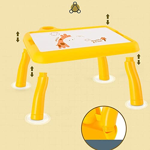 Kids Smart Projector Drawing Desk, Detachable Educational Toys Painting Table with Singing Function Easy-to-Use Study Table for Children, Smart Sketcher Projector