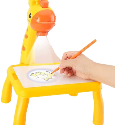 Kids Smart Projector Drawing Desk, Detachable Educational Toys Painting Table with Singing Function Easy-to-Use Study Table for Children, Smart Sketcher Projector