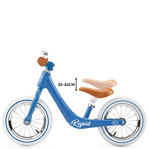 Kinderkraft Bicicleta sin Pedales RAPID, Sólida, Ajustable, Retro, Azul