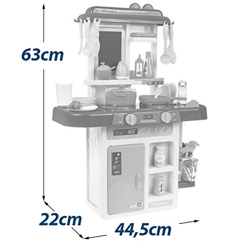 Kinderplay Cocina Juguete, Cocinitas de Juguetes, Cocina Infantil para Niños - Luces, Sonidos y Agua, Simulación de Vapor, 42 Accesorios incluidos, KP3303