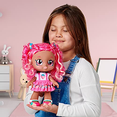 Kindi Kids Berri D'Lish - Muñeca Oficial con Aroma a Flor de Fresa, 25,4 cm con Cabeza Bobble y Ojos Grandes, Ropa cambiable y Zapatos extraíbles