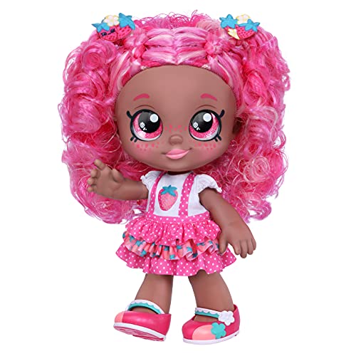 Kindi Kids Berri D'Lish - Muñeca Oficial con Aroma a Flor de Fresa, 25,4 cm con Cabeza Bobble y Ojos Grandes, Ropa cambiable y Zapatos extraíbles