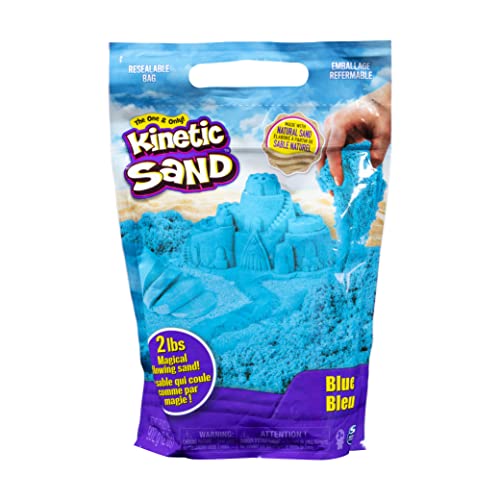 Kinetic Sand Beutel mit magischem Indoor-Spielsand Blau Bolsa de Arena mágica para Interior (907 g), Color Azul, (Spin Master 20107736-6047183)