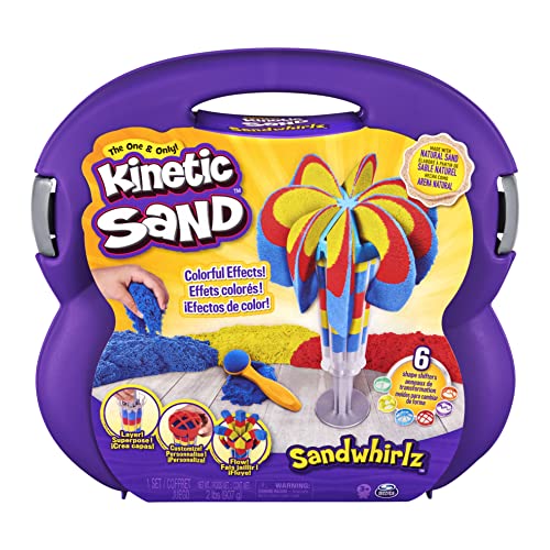 Kinetic Sand Sandwhirlz Juego con 3 Colores de Arena cinética (907 g) y más de 10 Herramientas, para niños de 3 años en adelante