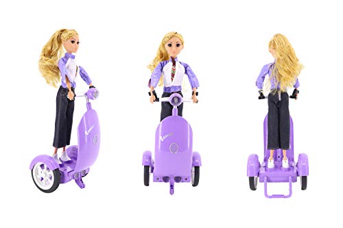 KING JUGUETES Muñeca Fashion Patinadora Hoverboard RC con Mando Radiocontrol. Muñeca Articulable con Vespa con Movimiento, Vestidos y Accesorios. Juguete para Niñas y Niños a Partir de 3 Años.