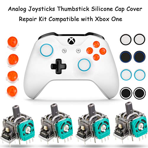 Kit de 31 Repuestos de Controlador de Juego, Tapa Agarre, Joystick, Parachoque Disparador LB RB, Botones ABXY, Puerto Enchufe Auricular, Destornillador Compatible con Xbox One S Modelo 1708