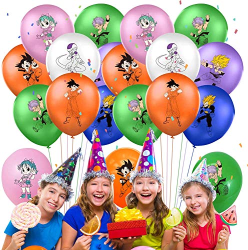 Kit de Globos de Dragon Ball 42 Piezas Artículos de Fiestas para Fanáticos de Dragon Ball Decoraciones para Fiestas Temática Goku Gohan Animados para Niños Adultos Fans