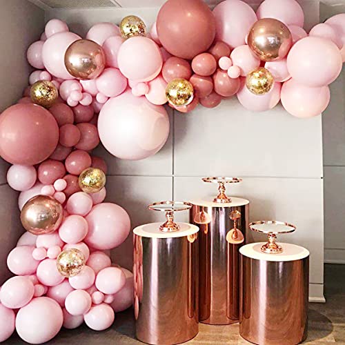 Kit de Guirnalda de Globos, 107 Piezas Kit de Guirnaldas con Globos Látex Rosa Retro, Ideal Para Adecuado Para Arcos de Globos Fiestas de Niñas Baby Showers Fiestas de Bodas Reutilizable