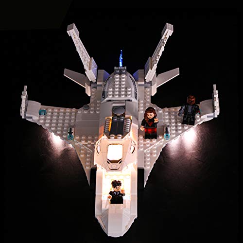 Kit de iluminación LED compatible con LEGO 76130, conjunto de luz de bricolaje para (Marvel Spider-Man Stark Jet y The Drone Attack) Bloques de construcción Modelo Decorativo (no incluido el modelo)