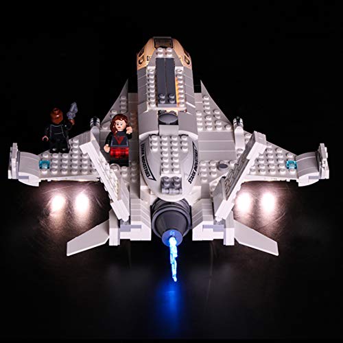 Kit de iluminación LED compatible con LEGO 76130, conjunto de luz de bricolaje para (Marvel Spider-Man Stark Jet y The Drone Attack) Bloques de construcción Modelo Decorativo (no incluido el modelo)