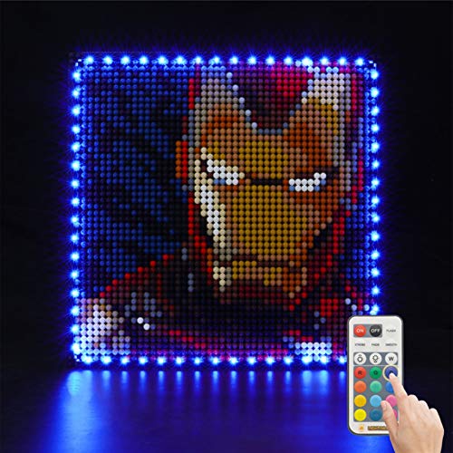 Kit de Iluminación LED para Lego 31199, Kit de Luces Compatible con Lego Art Marvel Studios Iron Man (No Incluye Modelo Lego)