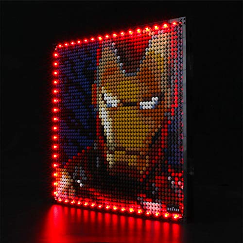 Kit de Iluminación LED para Lego 31199, Kit de Luces Compatible con Lego Art Marvel Studios Iron Man (No Incluye Modelo Lego)