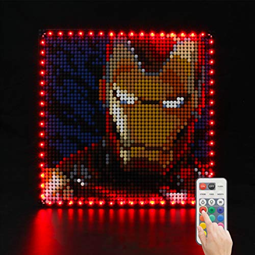 Kit de Iluminación LED para Lego 31199, Kit de Luces Compatible con Lego Art Marvel Studios Iron Man (No Incluye Modelo Lego)