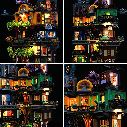 Kit De Iluminación Led para Lego Ninjago City Gardens, Compatible con Ladrillos De Construcción Lego Modelo 71741, NO Incluido En El Modelo