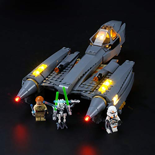 Kit de iluminación LED USB Compatible con Lego 75286, Juego de Luces para Star War General Grievous's Star Fighter Bloques de construcción Accesorios de ensamblaje (no Incluido el Modelo)