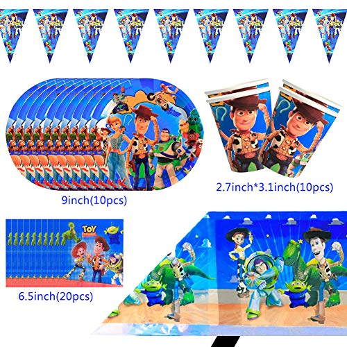 Kit De Vajilla Desechable, BAIBEI Decoraciones Cumpleaños Kit Para Mesa De Fiesta Toy Story 4 Theme Gaming Artículos De Fiesta Desechables Complete Party Supplies Kit Baby Shower