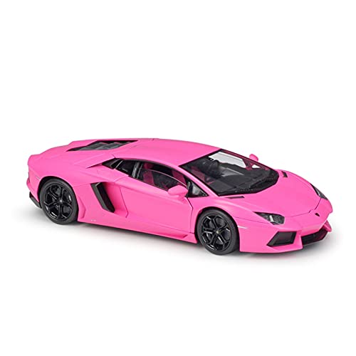 Kit Juguetes Coches Metal Resistente 1:18 Escala Modelo De Coche para Lamborghini Aventador LP700 Aleación Diecast Coche De Juguete Coches Juguetes para Niños Maravilloso Regalo (Color : Rosado)