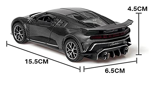 Kit Juguetes Coches Metal Resistente para Bugatti DIVO 1:32 Simulación De Aleación De Fundición Presión Sonido Luz Colección De Modelos De Coches Deportivos Maravilloso Regalo (Color : Carbon Fiber)