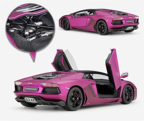 Kit Juguetes Coches Metal Resistente para Lamborghini Aventador LP700 1:18 Simulación Carreras Modelo Aleación Fundición Presión Serie Regalo Niños Coche Maravilloso Regalo (Color : Rosado)