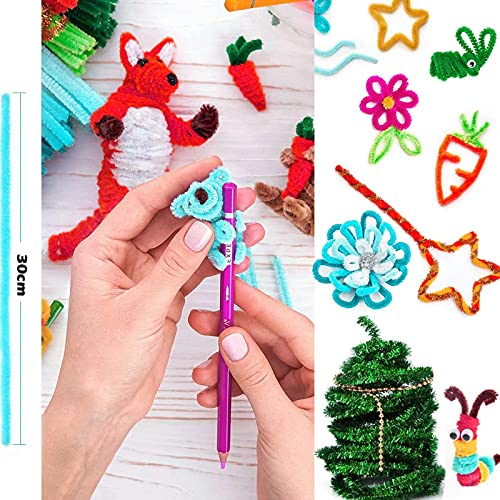 Kit Manualidades Niños,DIY Arts Crafts Set Materiales,Arts Crafts Manualidades Set, Incluye ​Limpiadores de Pipa Chenilla,Juego Creativo Regalo para Niños,Pompoms con Wiggle Eyes,1100 Piezas.