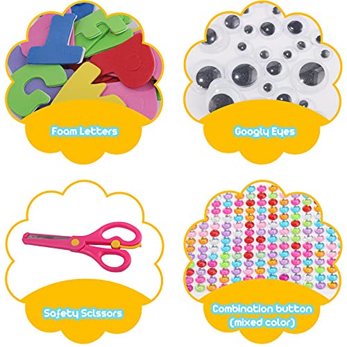 Kit Manualidades Niños,DIY Arts Crafts Set Materiales,Arts Crafts Manualidades Set, Incluye ​Limpiadores de Pipa Chenilla,Juego Creativo Regalo para Niños,Pompoms con Wiggle Eyes,1100 Piezas.