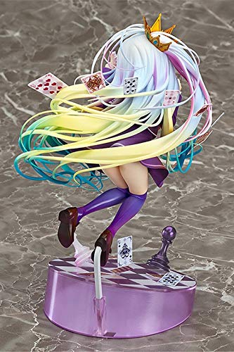 Knmbmg NO Game NO Life: Shiro Figura de PVC, Anime Pretty Girl Playing Cards Modelo Hecho a Mano Otaku y Anime Fans 'Favourite, Juguetes for Adultos Christmas Best Gift High 19CM, Boxed