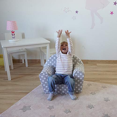 Knorrtoys 68340 - Sillón Infantil, diseño de Lunares, Color Gris