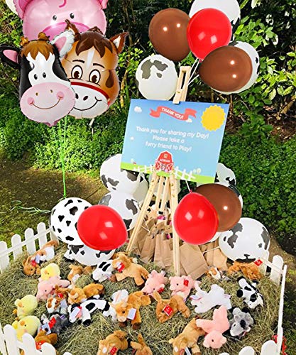 Kreatwow Granja Animales 1er cumpleaños Suministros de Fiesta Decoraciones Animal Mylar Globos Una Pancarta para niños Decoración de Primer cumpleaños de Corral