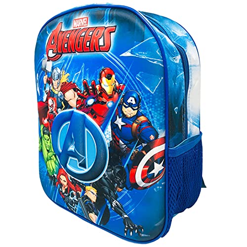 Kstationery Mochila Avengers Marvel Mochila Los Vengadores Mochila Escolar Infantil Niño, Color Azul Mochila Infantil Viaje (31cm)