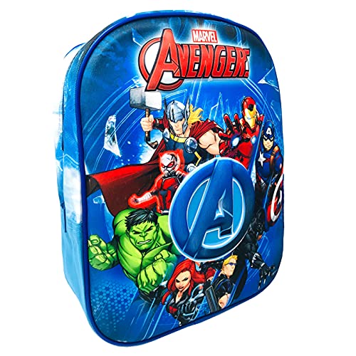 Kstationery Mochila Avengers Marvel Mochila Los Vengadores Mochila Escolar Infantil Niño, Color Azul Mochila Infantil Viaje (31cm)