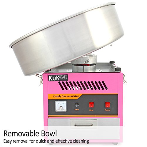 KUKOO Máquina de Algodón de Azúcar Acero Inoxidable Máquina Eléctrica para Hacer Algodón de Azúcar Cotton Candy Machine Commercial