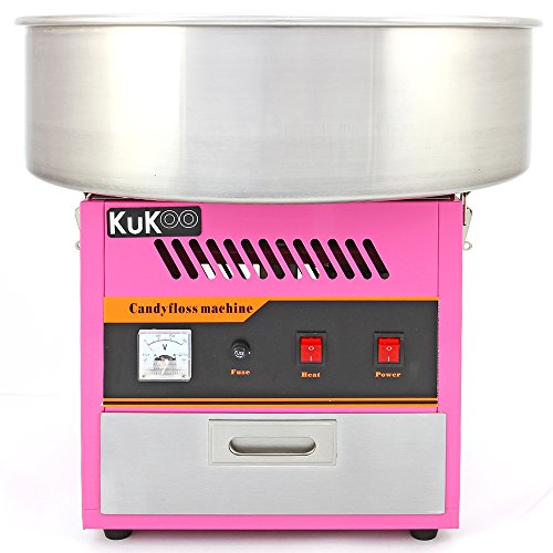 KUKOO Máquina de Algodón de Azúcar Acero Inoxidable Máquina Eléctrica para Hacer Algodón de Azúcar Cotton Candy Machine Commercial