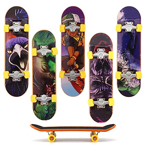 Kungfu Mall 5pcs Pack Finger Board Deck Truck Skateboard Boy Child Toy