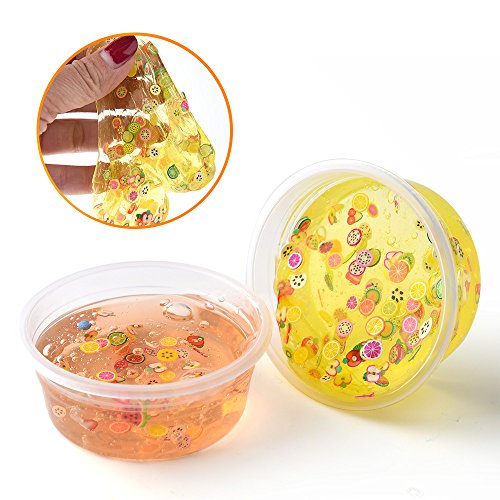 Kuuqa 24 Unidades Kit para Hacer Slime Suministros Incluyendo Micro Perlas de Espuma de Poliestireno Bolas Perlas de Pecera Confeti frutas Rebanadas Slime Herramientas para DIY Craft