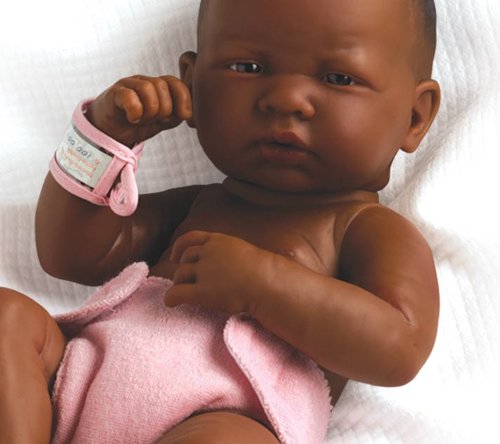 La Newborn Boutique - Realistic 14" Anatomically Correct Real Girl African American Baby Doll All Vinyl First Day Designed by Berenguer Made in Spain