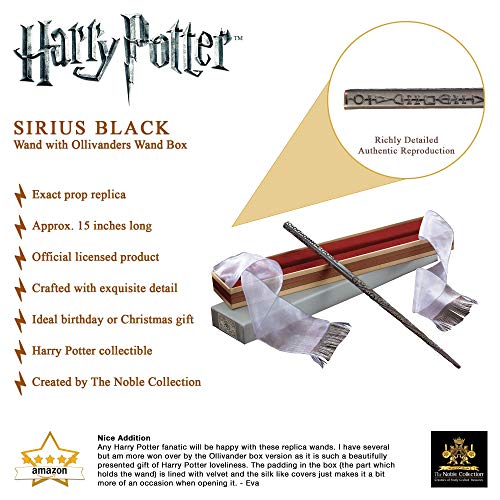 La noble colección Sirius Black varita caja de Ollivander.