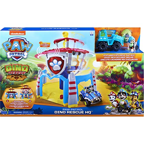 La pata patroille - Playset de cuartos generales de pata y patroille - Universo de juguete con efectos sonoros Dino Rescue con figuras de dinosaurio y Rex - 6059295 - Paw Patrol