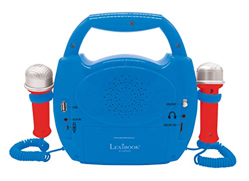 La Patrulla Canina, Chase & Marshall, Mi primer reproductor digital Bluetooth con 2 micrófonos, inalámbrico, función Grabar, efecto de cambio de voz, para niños a partir de 3 años, rojo/azul (MP300PAZ