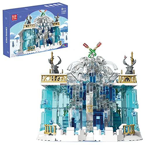 LAKA Creator 43172 Crystal Waterfall Modular 1159pcs Blue Crystal Castle Series Modelo de ladrillo arquitectónico compatible con ideas Lego