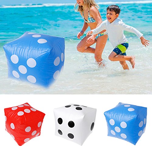 Lamdoo 40cm gigante inflable dados playa jardín partido juego al aire libre niños niño juguete blanco