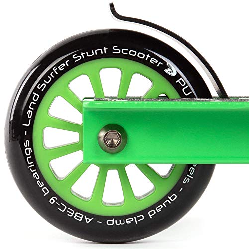 Land Surfer- Patinete de trucos y saltos, Negro/Verde cin Calaveras