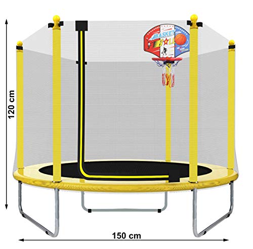 LANGXUN 5FT (150cm) Trampolín Interior / Exterior | para niños Niños Los Mejores Regalos de cumpleaños Buenas Herramientas de Ejercicio (φ150*120)