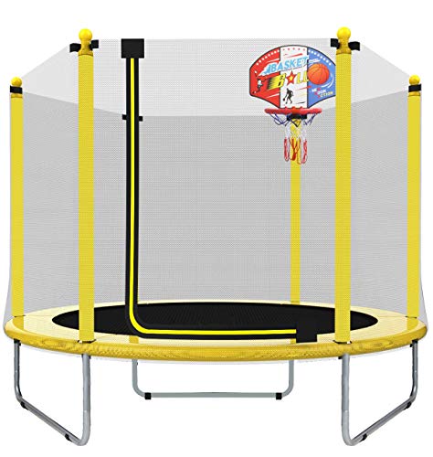 LANGXUN 5FT (150cm) Trampolín Interior / Exterior | para niños Niños Los Mejores Regalos de cumpleaños Buenas Herramientas de Ejercicio (φ150*120)